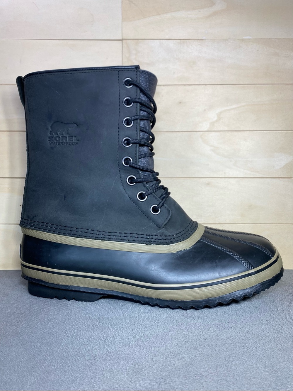 Sorel 1964 Premium Waterproof Boots Matte Black Men's Size 12 Shoes Leather